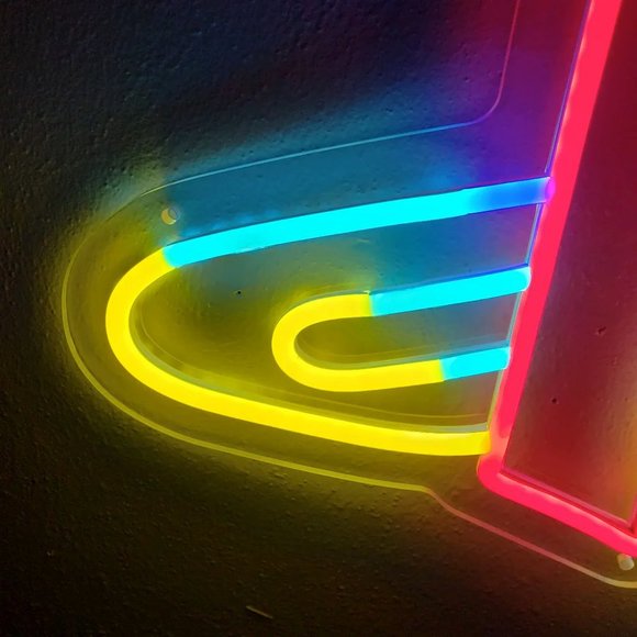 Playstation Logo Custom Made LED Neon Style Sign w/ Acrylic Backing 16" X 12" - Picture 2 of 9